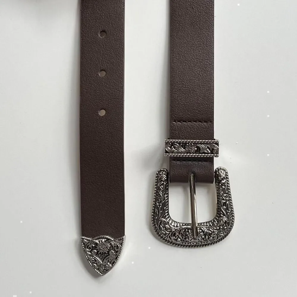 brown simple american western cowboy boho belt